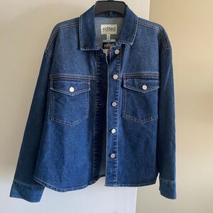 Edited by Remi Bader Women's Denim Top Confident Dark Jean Jacket Large NWT